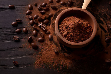 巧克力与咖啡豆图片