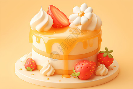 甜蜜的水果蛋糕图片