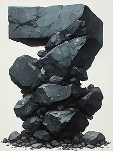 黑色岩石形成的数字图片