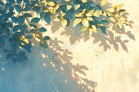 阳光下的枝叶背景图片