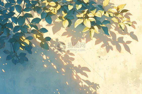 阳光下的枝叶图片