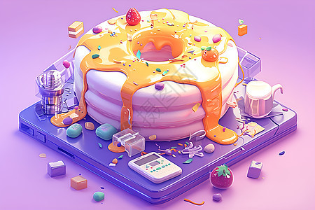 紫色的蛋糕图片