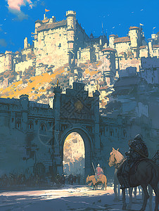 城门敞开迎接骑士图片