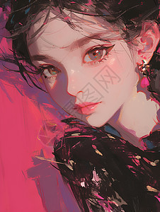 美丽的少女插画图片