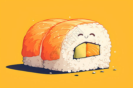 可爱的寿司小人背景图片