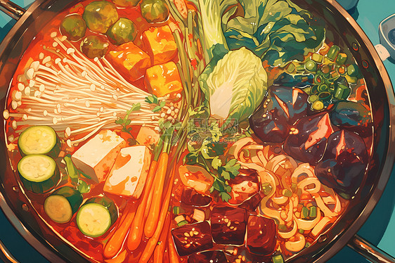 美味煮熟的蔬菜图片