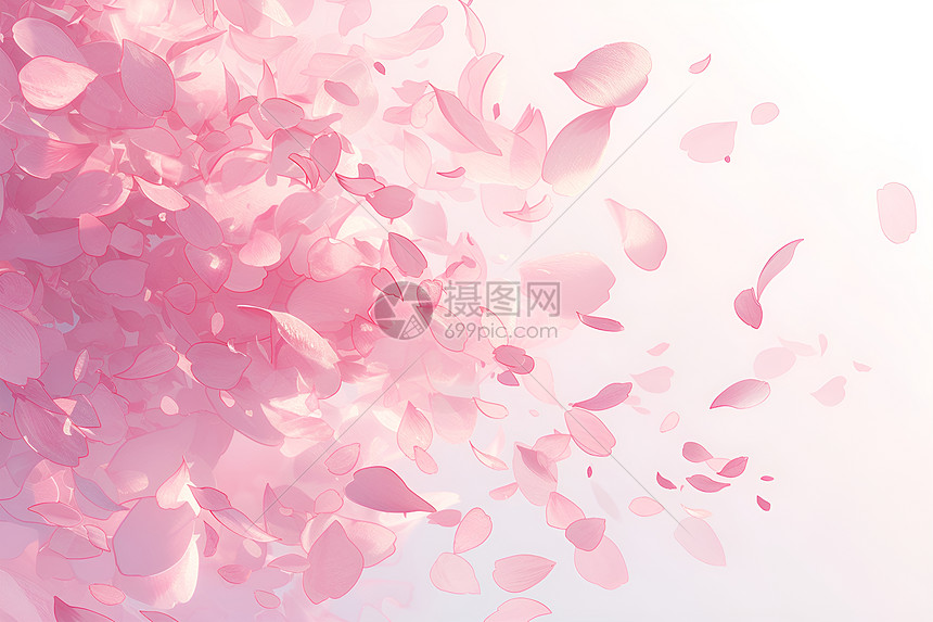 浪漫的粉色花瓣图片