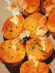 美味的烤红薯背景图片
