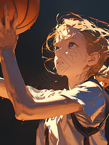 打篮球的少女背景图片