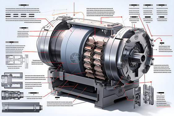 展示的电机设备图片