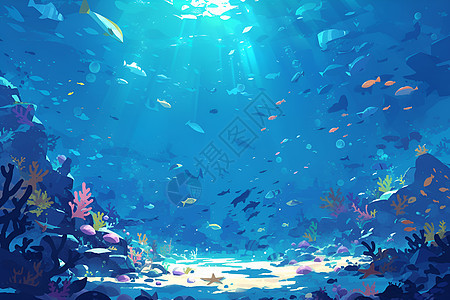 海底世界的探索背景图片