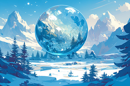 冬日水晶球背景图片