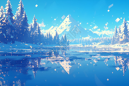 冰湖风景图片
