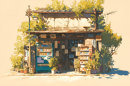 复古的小商店背景图片