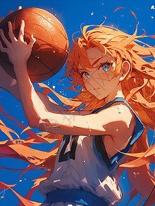 金色头发的篮球女孩图片