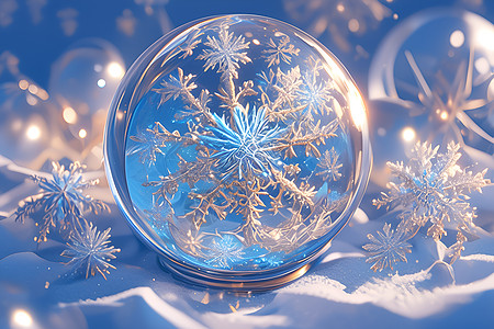 雪域奇景水晶球图片