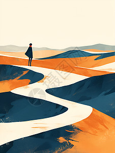 孤独漫步者在沙漠的人图片