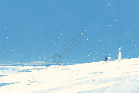 冬季雪地美景背景图片