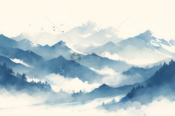 中国山水画风景图片