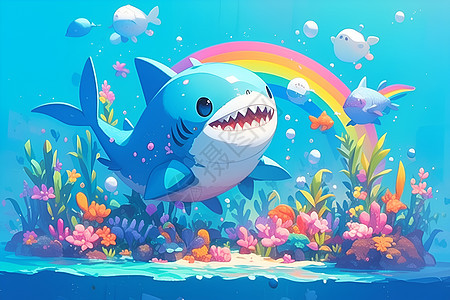 彩虹鲨鱼仙境图片