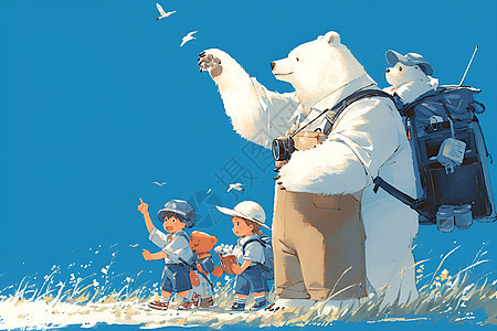 熊和孩子的冒险图片