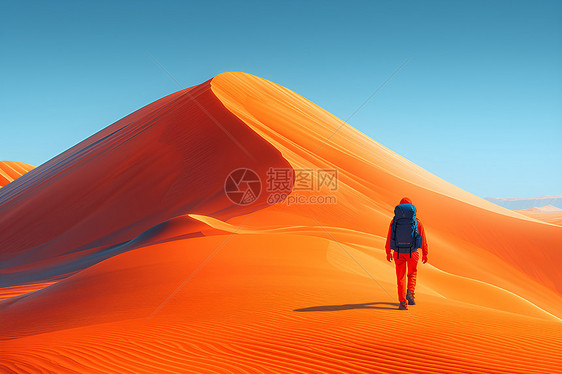 沙漠徒步旅行者图片