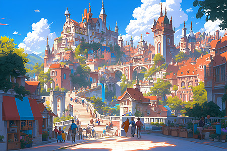 城市童话里的彩色世界图片