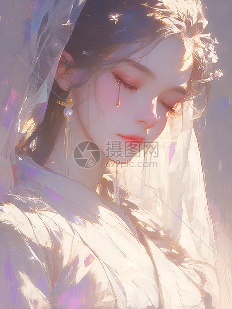 柔美女子插画图片