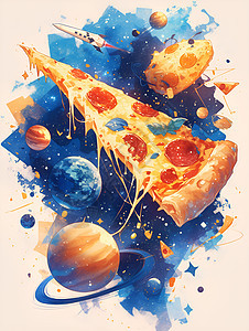 宇宙中的披萨星球图片