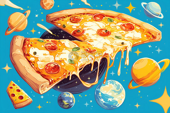 宇宙飞船和披萨图片