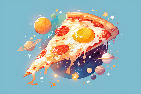 太空中的披萨宇宙图片