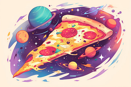 创意披萨插画图片