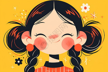 快乐中式女孩图片