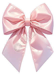 一个粉色蝴蝶结在一个白色背景上图片
