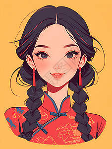 迷人中国女孩的肖像图片