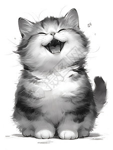 开心表情的猫图片