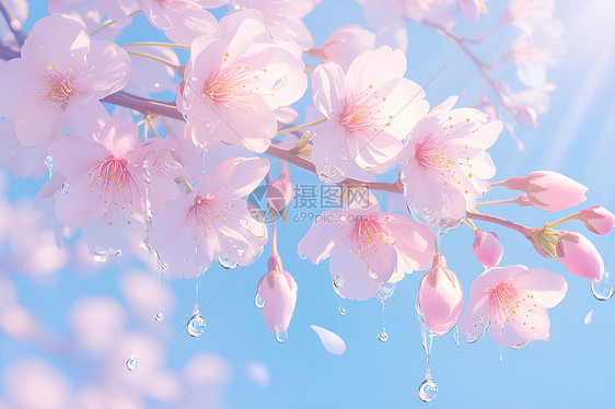 春日樱花盛开的美景图片
