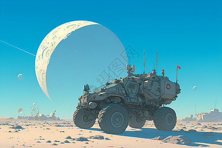 月球车探索的插画图片