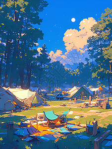 露营中的画卷图片