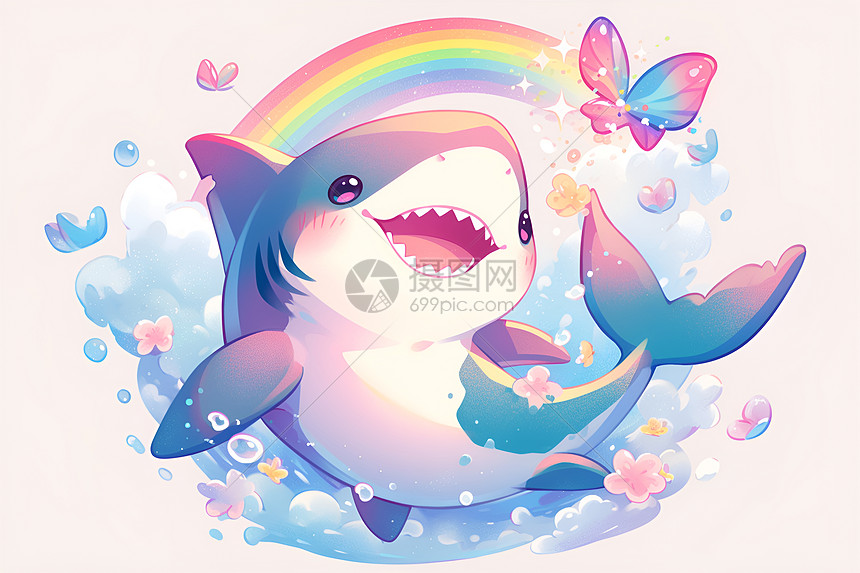 绚丽色彩的鲨鱼图片