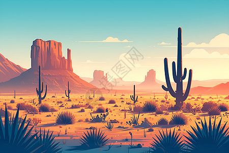 沙漠之美插画图片