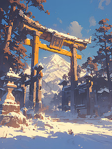 冬日里的石门美景图片