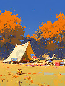 野外露营中的帐篷图片