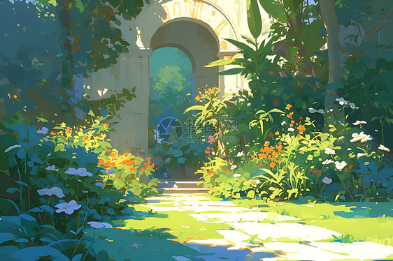 阳光里的花园图片