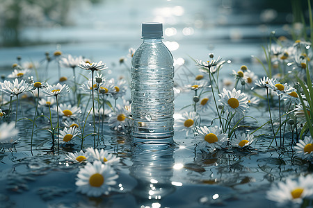 水面上的菊花图片