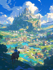 梦幻小镇里的城堡图片