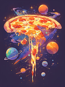 宇宙中的太空比萨图片