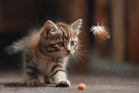 天真顽皮的小猫背景图片