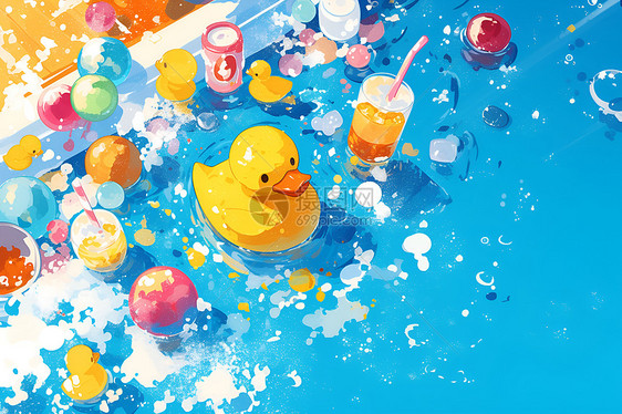 浴缸中的玩具鸭子图片