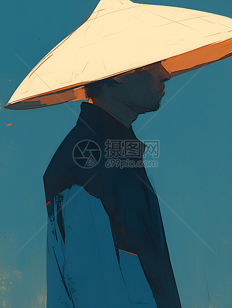 绘画的男子插画图片